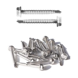 IMScrews 50pcs #10 x 1-1/2" Stainless Hex Washer Head Self Drilling Screws, 410 Stainless Steel Full Thread Sheet Metal Tek Screws