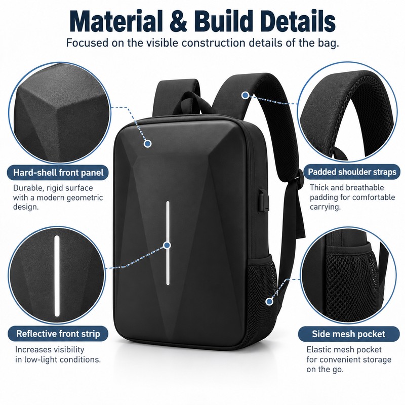 Hard Protective Backpack for Starlink Mini Storage – Black Water-Resistant