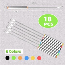 Cptoion 18 Pack Stainless Steel Fondue Forks, 9.3 In, 6 Colors