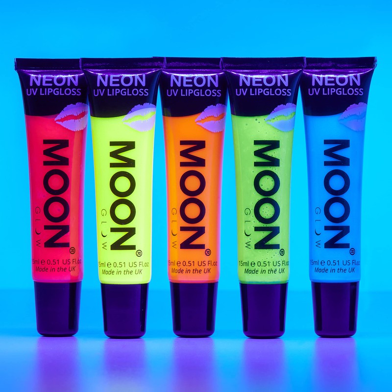Moon Glow Neon UV Lip Gloss - Set of 5
