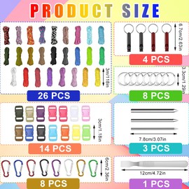 Zinueen Paracord Set of 40, 4 mm Paracord 550 Nylon Cord - Robust Sailing Rope, Outdoor Rope, Tent Cord for DIY Bracelet, Dog Lead & More (26 Colours-A)