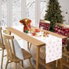 BrillShine Christmas Table Runner, White Gold Snowflake Table Runner, Faux