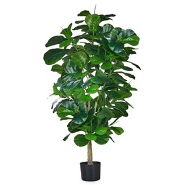 VECELO Artificial Fiddle Leaf Fig Tree 6FT(71in), Tall Fake Floor Plants with 150 Large Realistic Leaves in Plastic Pot for Indoor Outdoor Living Room Home Decor
