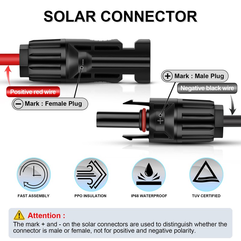 iGreely Connector Solar Panel Cable Kits for Solar Panel RV