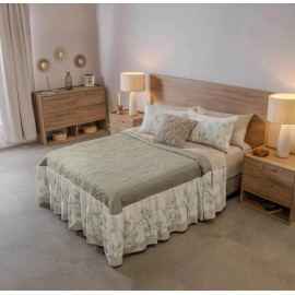 Vianney Colcha Kingsize Bambú Verde / Beige Vianney Lisa