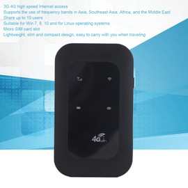 4G LTE Router, 150Mbps Unlocked Portable Wi Fi Router with SIM Card Slot, 2100mAh Pocket Mobile Hotspot, Up to 10 Users, for Asia, Africa, Middle East