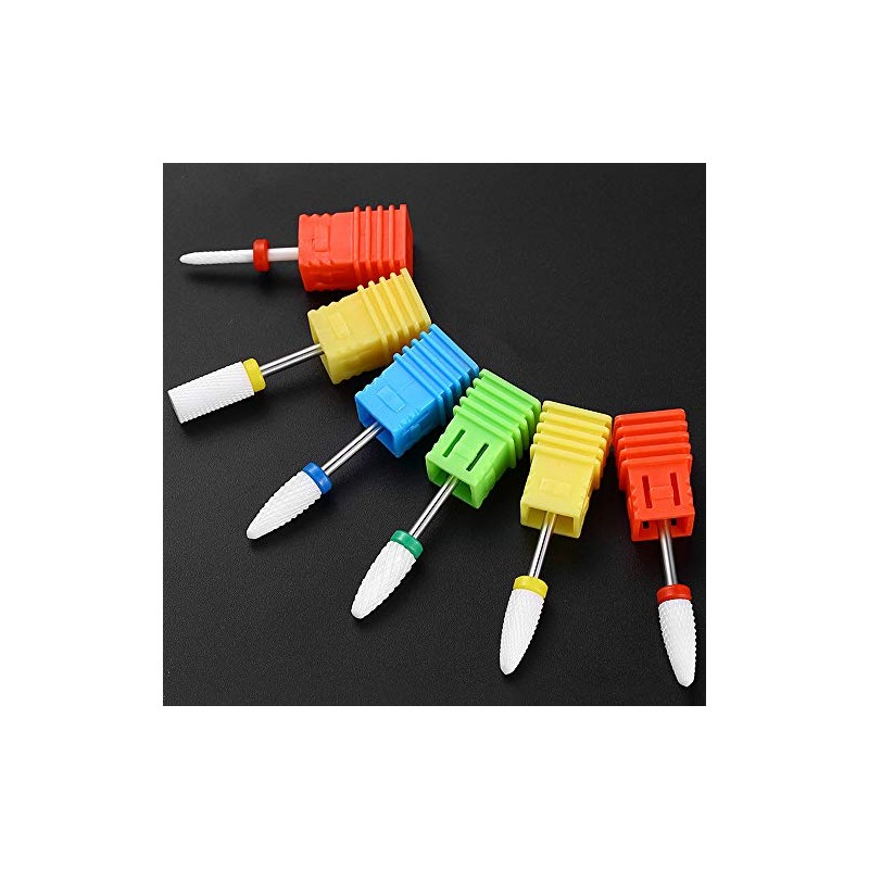 ASNOMY 2.35mm Ceramic Nail Drill Bits Set, Pro Coarse Medium