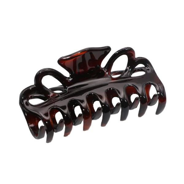 Parcelona French Double Loop MEDIUM Celluloid Tortoise Shell Claw Clip