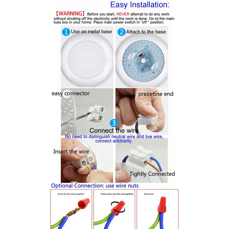 18W Dimmable LED Ceiling Fan Flush Mount Light Engine Retrofit