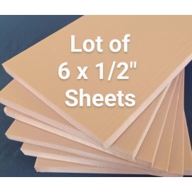 Unbranded XPS Foam For Modeling, RR Layouts, Sculpting etc... Lot Of SIX Sheets 1/2" Thick