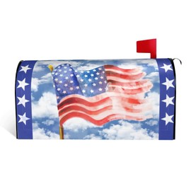 ROLUXENTIA Patriotic American Flag Magnetic Mailbox Cover - Waterproof Mailbox Wraps for Outside Garden Yard, Post Box Cover for Memorial Day 4th of July Home Decor, Standard Size 21" x 18" Letter Box