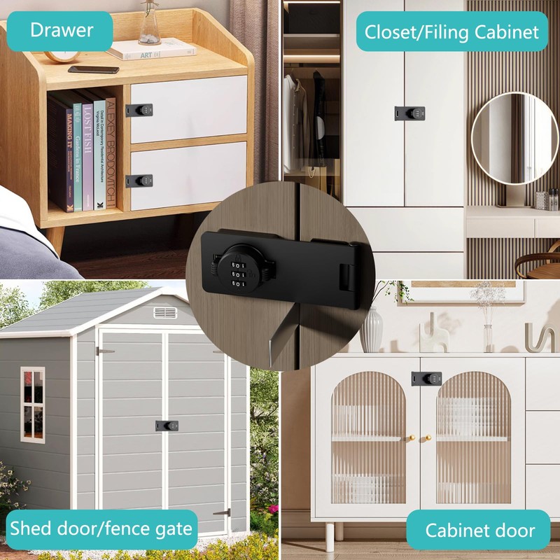 3 Digit Closet Door Lock with Code - Keyless Cabinet