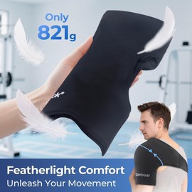 Comfpack Shoulder Ice Pack Wrap for Rotator Cuff and Arm, Soft & Flexible Gel Cold Warp with Compression for Injuries, Tendonitis, Surgery, Easy to Wear for Men & Women