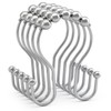 AmazerBath Shower Curtain Hooks, Shower Curtain Rings, Metal Chrome Shower