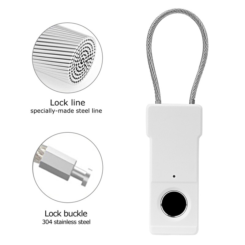 Portable Mini Smart Fingerprint Padlock Keyless Lock for Wardrobe Cabinet