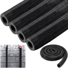 Pangda 4 Pcs 6 ft Pipe Insulation Foam Tube Heat Preservation Insulated Foam Anti Slip Tubing Cover Wrap for Water and Air Conditioning Copper Winter(0.35 x 0.39 x 70.8 inch,Black)