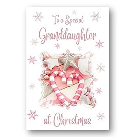 Second Ave Granddaughter Christmas Pink Heart Xmas Holiday Festive Greetings Card