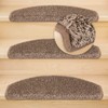 Kettelservice-Metzker Emphoria Stair Mat, Semicircular Light Brown, Shaggy Stair Mat,