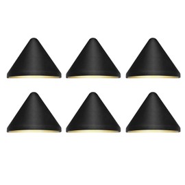 GKOLED Low Voltage 9-15V AC/DC 2W LED Deck Lights, Triangle Landscape Post Fence Light, for Wet Location, Die-cast Aluminum, Accent Lighting Fixtures with Black Powder Coated Finish 6 Pack