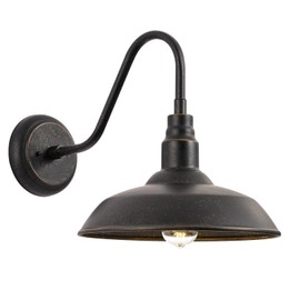 GOALPLUS Gooseneck Outdoor Light Fixture, 10" Dome Exterior Farmhouse Lights for Barn, Bronze Porch Lighting, Gooseneck Wall Sconce for Patio Garage House