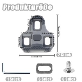 Fahrrad Anti-Rutsch Zubehör Set, Kompatibel mit Bike Pedale, Cleats, Klickpedale, Grip-Design, Carbon Classic Cleats, Schuhplattenset für Road-Bike-Pedale（Grau