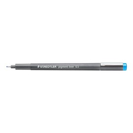 Staedtler Marcador Lápiz de línea fina, Punta de metal larga, Tinta pigmentada, indeleble, Resistente a la luz, Azul claro, 0.5 mm, 10 unidades