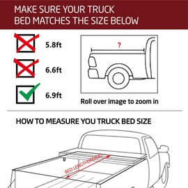 Kikito Vinyl Soft Roll-Up Tonneau Cover for 2020-2025 Chevy Silverado/GMC Sierra 2500 HD 3500 HD with 6.9ft(82.2in) Truck Bed|Not for CarbonPro Bed|