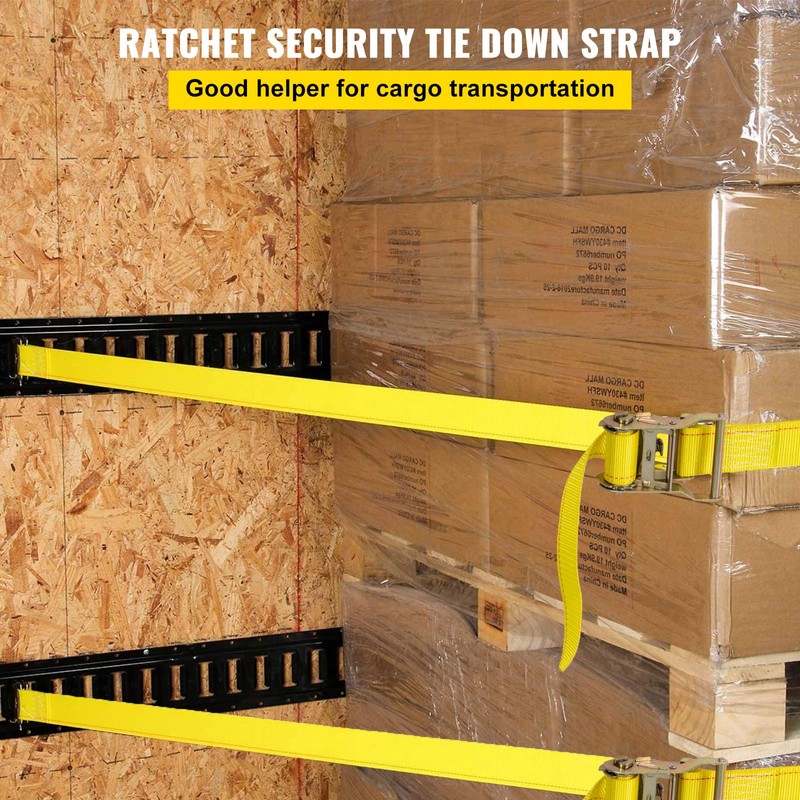 VEVOR E-Track Ratchet Strap, 8 Pack 2" x 15'Polyester Tie-Down