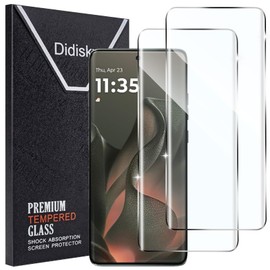 Didisky 2 Pack for Motorola Moto Edge 2025, Edge 60 Fusion, 60 Pro Screen Protector Tempered Glass, 3D Curved Full Coverage, 9H Hardness, HD Clear, Anti Scratch, Bubble Free, Easy to Install