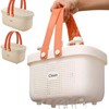 Canasta para Baño de Plástico, 2 piezas con Asa, Portátil,