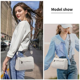 KL928 Sling Bag for Women Crossbody Purses Shoulder Clutch Wrist Bags with 2 Adjustable Straps, Light Gray