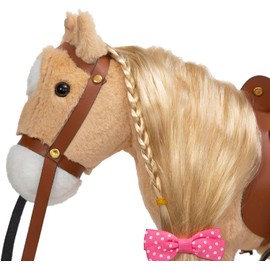 BEJOY Plush Horse Toy, Palomino Horse Pretty Plush Toy Pretend Play Horse Gift for Girls Kids 11 inches, Beige