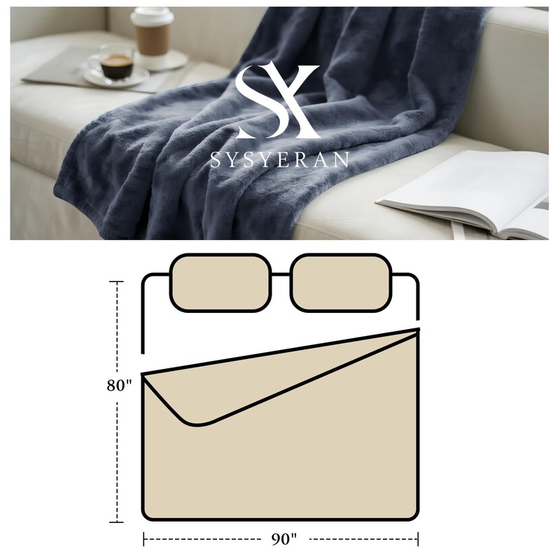 Plush Velvet Fleece Bed Blanket, Lightweight Queen Size Blanket, Soft