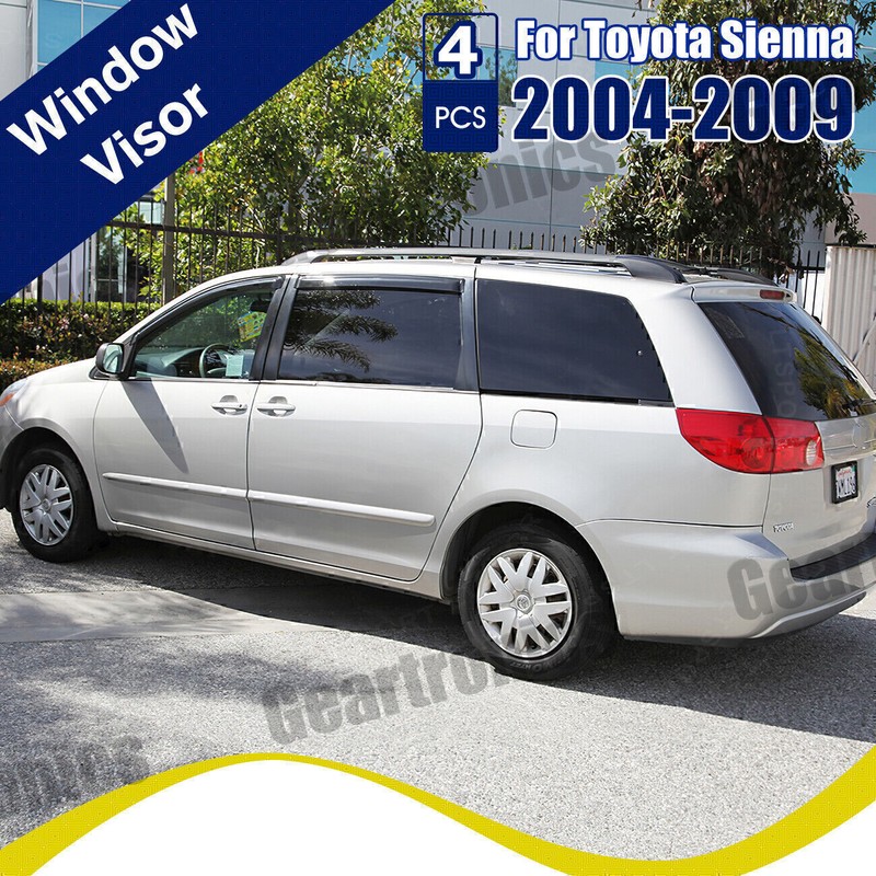 Geartronics 4PCS For 2004-2009 Toyota Sienna Acrylic Window Visor Rain
