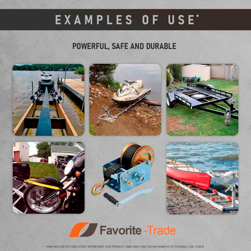 Trailer Winch – Durable Hand Crank – 3500 lbs Hand