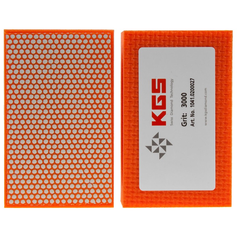 KGS PRO-PAD Diamond Hand Polishing pads (3 Pack, Grit 3000