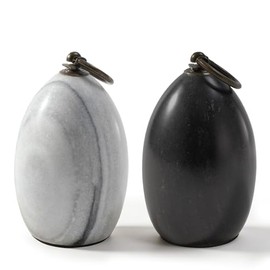 Paquete de 2 topes de puerta de mármol, topes decorativos de puerta de 5.12 pulgadas con mango de metal y base de fieltro antideslizante, soporte de p