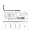 DIOS24 Pack of 25 Screw Hooks Straight L-Shape with Wood