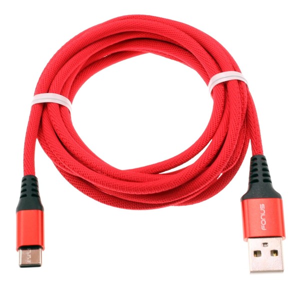 Red 6ft USB-C Cable Type-C Charger Cord Compatible with OnePlus