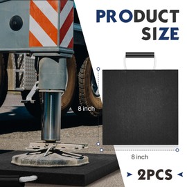 Drydiet Rv Jack Blocks Pads Stabilizing Outrigger Pads Black Rv Leveling Stackable Waterproof Handle for Tow, Service Truck, Trailer, Crane, Wrecker Landing Gear(2 Pcs,8 x 8 x 0.7 Inches)