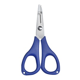 Fishing Line Scissors, 4 Pack 4.33 Inch Stainless Steel Serrated Edge Braided Fishing Scissors Scissors Non-Slip Scissor with Serrated Edge Scissors Multipurpose Fishing Line Scissors (Blue)