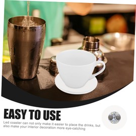 SHOWERORO 4pcs LED Luminous Car Cup Coasters Lighted Drink Mats for Bar Use Waterproof Non-Slip Bottle Coasters Color Changing Function