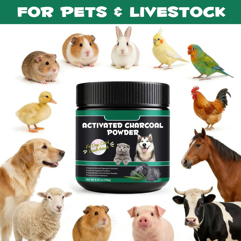 Activated Charcoal for Dogs & Cats – 120g Powder for