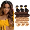 Freiuoke Ombre Blonde Bundles t1b/4/27 Body Wave Bundle Brazilian Virgin