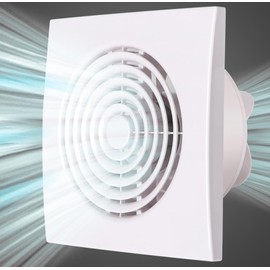 JOANAJO 6 Inch Exhaust Fan Bathroom Exhaust Fan with Damper ABS Waterproof Ventilation Fan for Kitchen Garage Bedroom Home Office Ceiling & Wall Mount White