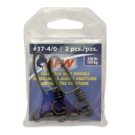 American Fishing Wire Brass Coastlock Snap Swivels (Black/150 Pound Test, 10-Pieces)