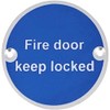 V Safety Fire Door Keep Locked Sign, Aluminium, 76 mm,