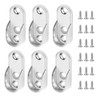 6 PCS Oval Wardrobe Rail Bearing Bracket, Oval Wardrobe Rail