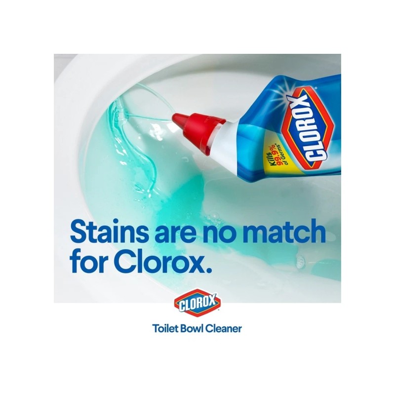 CLOROX 00938 Rain Clean Toilet Bowl Cleaner With Bleach, 24