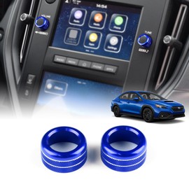 KUNGKIC para Subaru WRX 2022 2023 - Funda de botón de ajuste de volumen de audio, estilo deportivo, interior decorado, aleación de aluminio, accesorios de 2 unidades, color azul